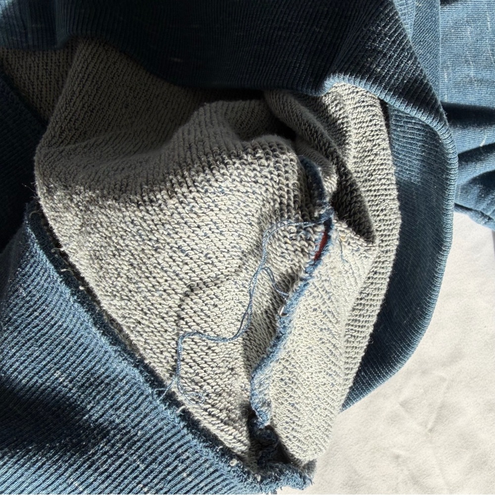 Ariat REAL Logo French Terry Heathered Blue Hoodie Sweatshirt - Picture 13 of 15